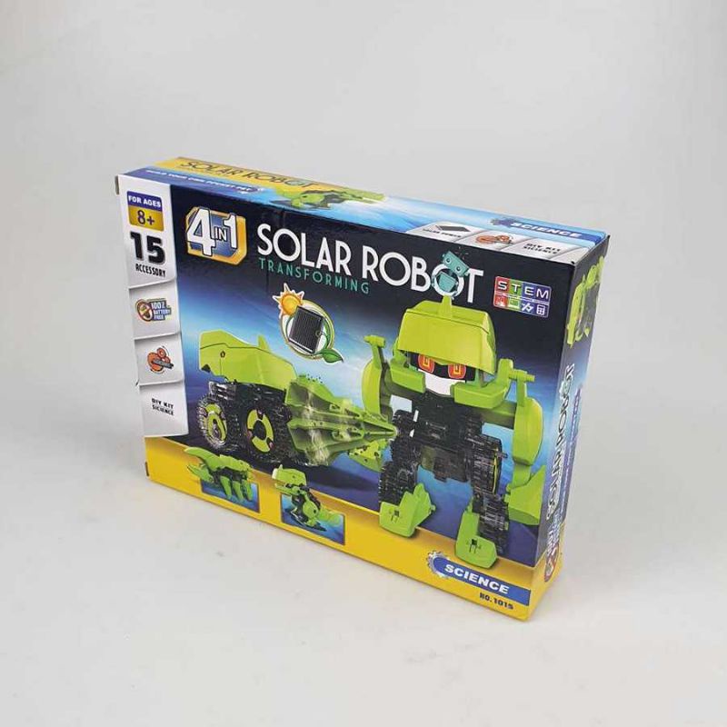 4 in 1 Transforming Solar Robot Science &amp; Education DIY Toys - 1015 Kado Hadiah Present Mainan Melatih Kreatifitas Edukasi Kecerdasan Daya Imajinasi Otak Anak Tiny Solar Panel