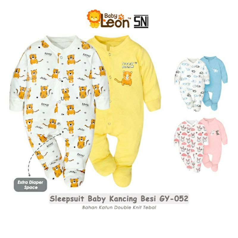 SNI BABY LEON Jumpsuite Kaki Tertutup Baju Tidur Bayi Jumper Bayi Usia 0-12 Bulan