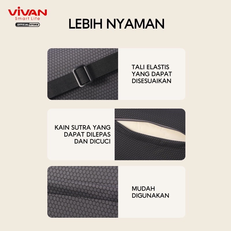 VIVAN VCP01 VCP02 Bantal Mobil Senderan Leher / Punggung Memory Foam Car Headrest / Lumbar Pillow-Garansi 1 Tahun