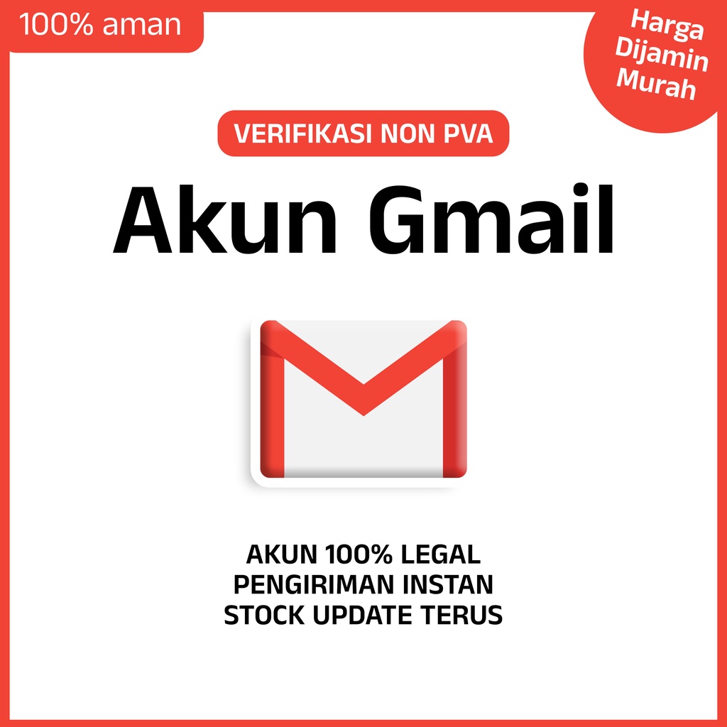Akun Gmail sudah di verifikasi Non PVA bergaransi berkualitas murah termurah di indonesia
