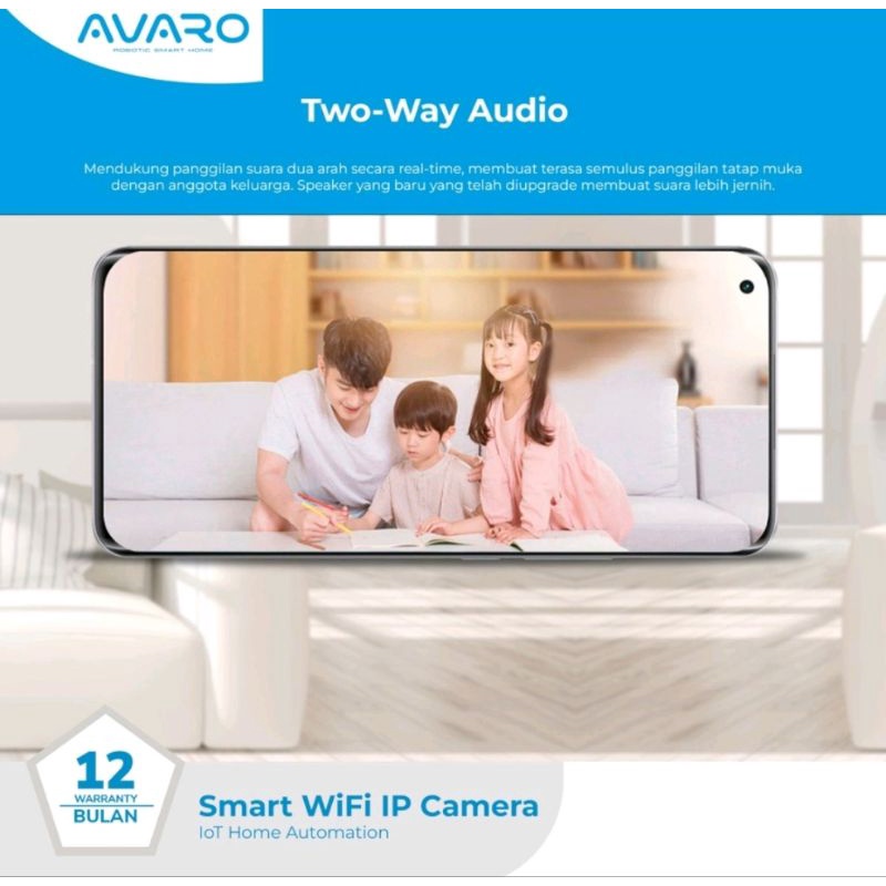 AVARO Smart CCTV WIFI IP Camera CCTV Indoor 2MP PTZ Garansi Resmi
