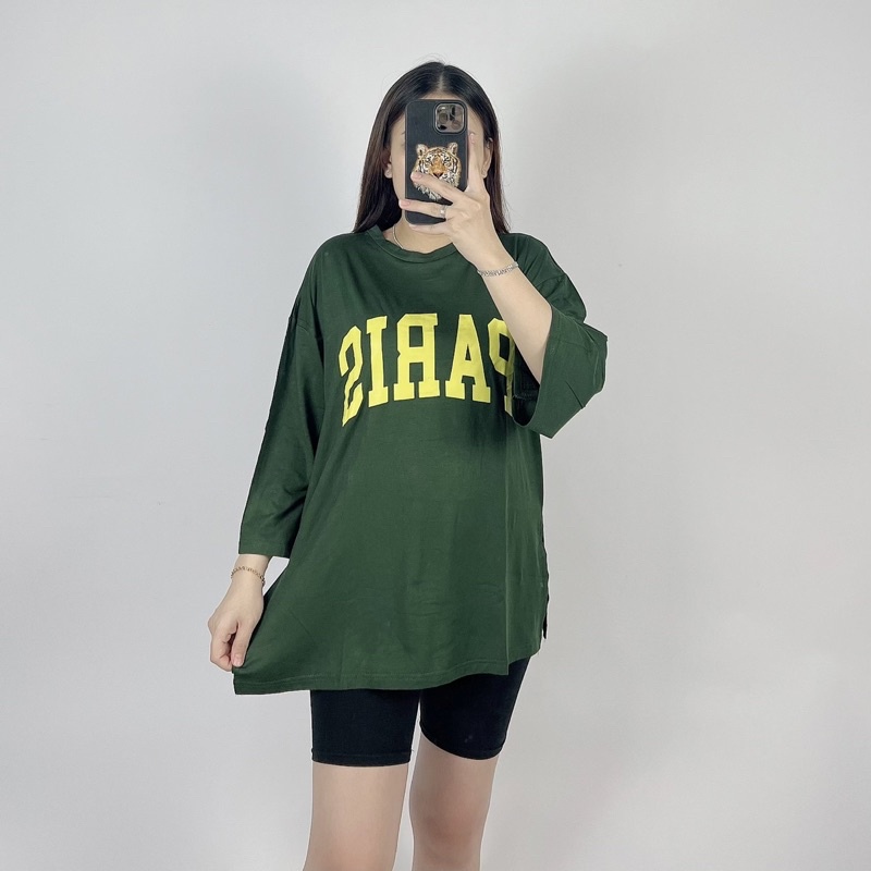 Kaos Oversize Slit Samping Prs / Kaos Jumbo Lengan 7/8