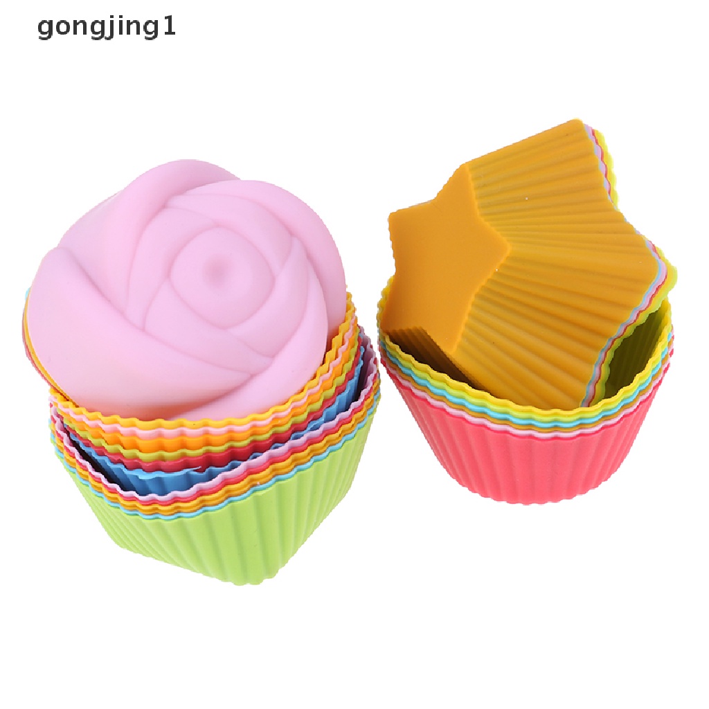 Ggg 6PCS Silikon Kue Cupcake Cup Cake Alat Bakeware Baking Cetakan Silikon Cupcake ID