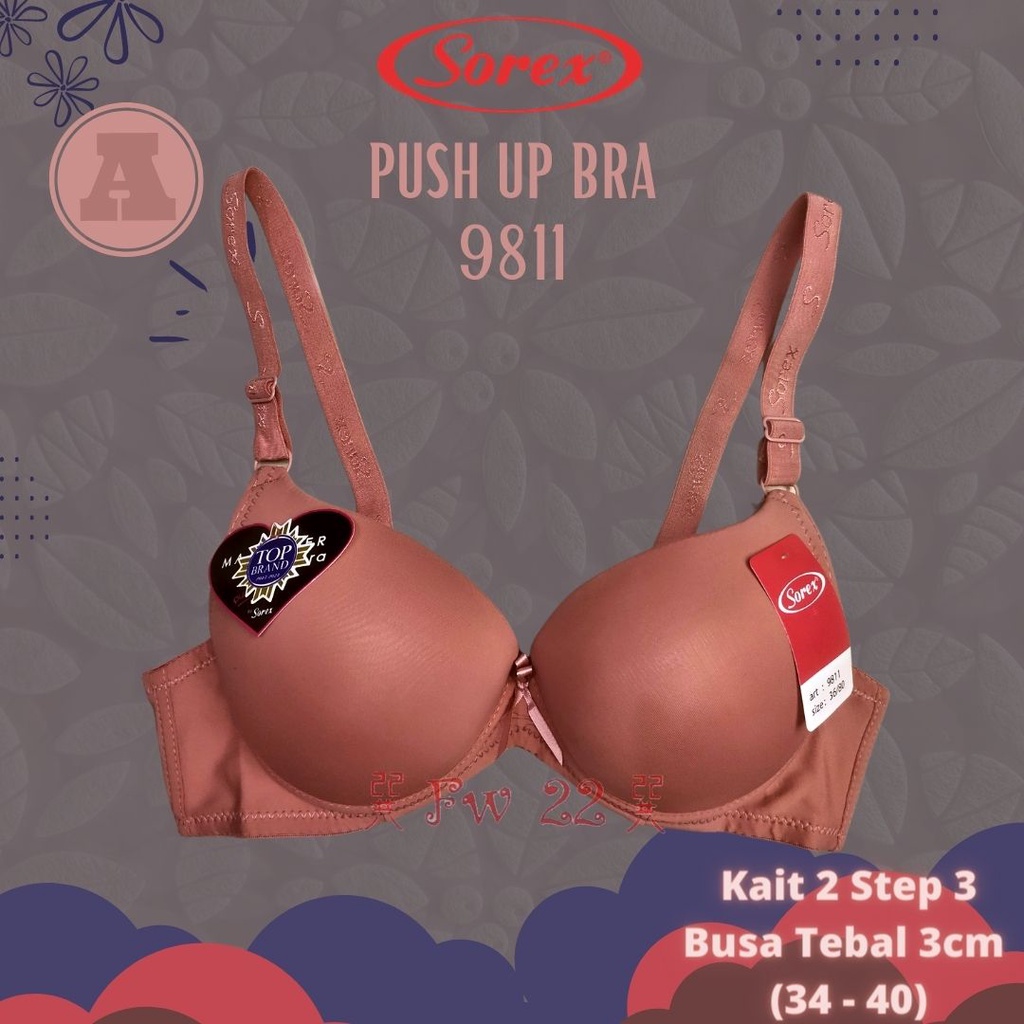 Push Up Bra Busa Tebal Sorex 9811 dengan Motif Polos dan Berbahan Katun Lembut dan Nyaman