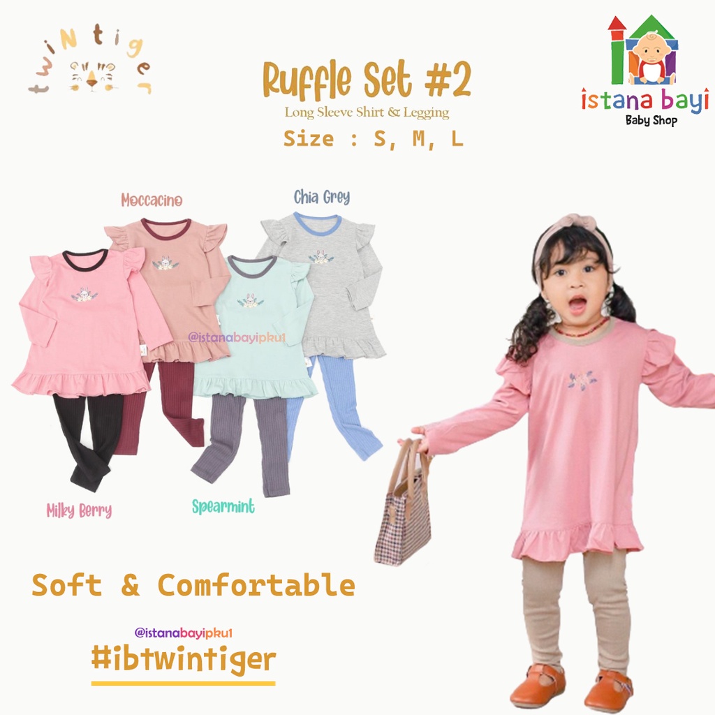 Twin Tiger Ruffle Set  / Setelan Anak Cewe 1-4 Tahun