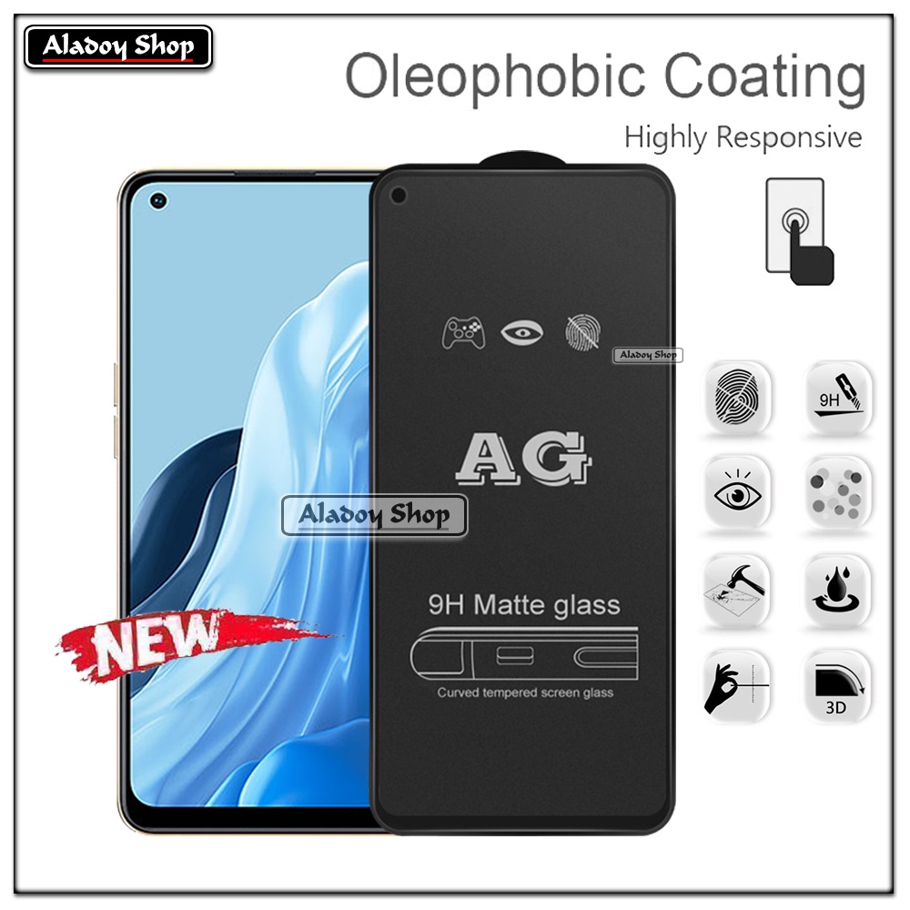 Paket 3IN1 Tempered Glass Layar Matte Anti Glare Oppo Reno 7 4G/7 SE/7Z Free Tempered Glass Camera dan Skin Carbon