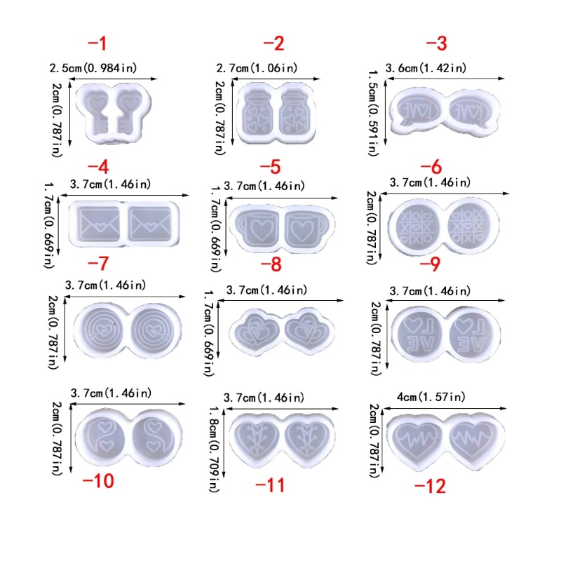 Siy Cetakan Simbol Hati Cocok Untuk Cetakan Perhiasan Resin Silikon Termasuk Anting Liontin Gelang Kalung Cetakan