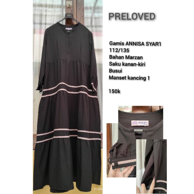 preloved gamis Marzan ANNISA SYAR'I