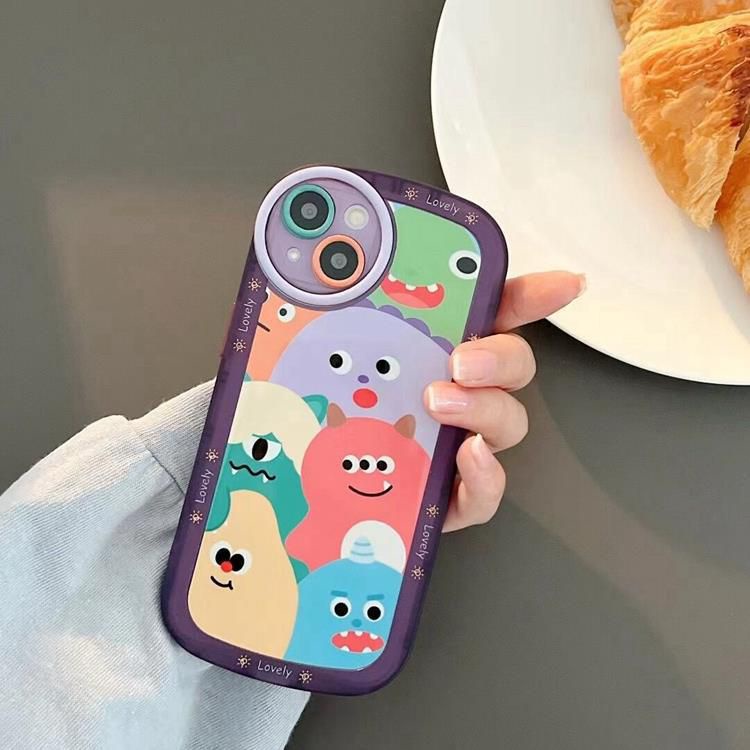 [TPC] Soft Case OVAL PURPLE &amp; BLACK MONSTER Protection Camera Shookproof Phone Case FULL COVER IPHONE 6 6S 7 8 PLUS X XS MAX XR 11 12 13 MINI PRO MAX IP065