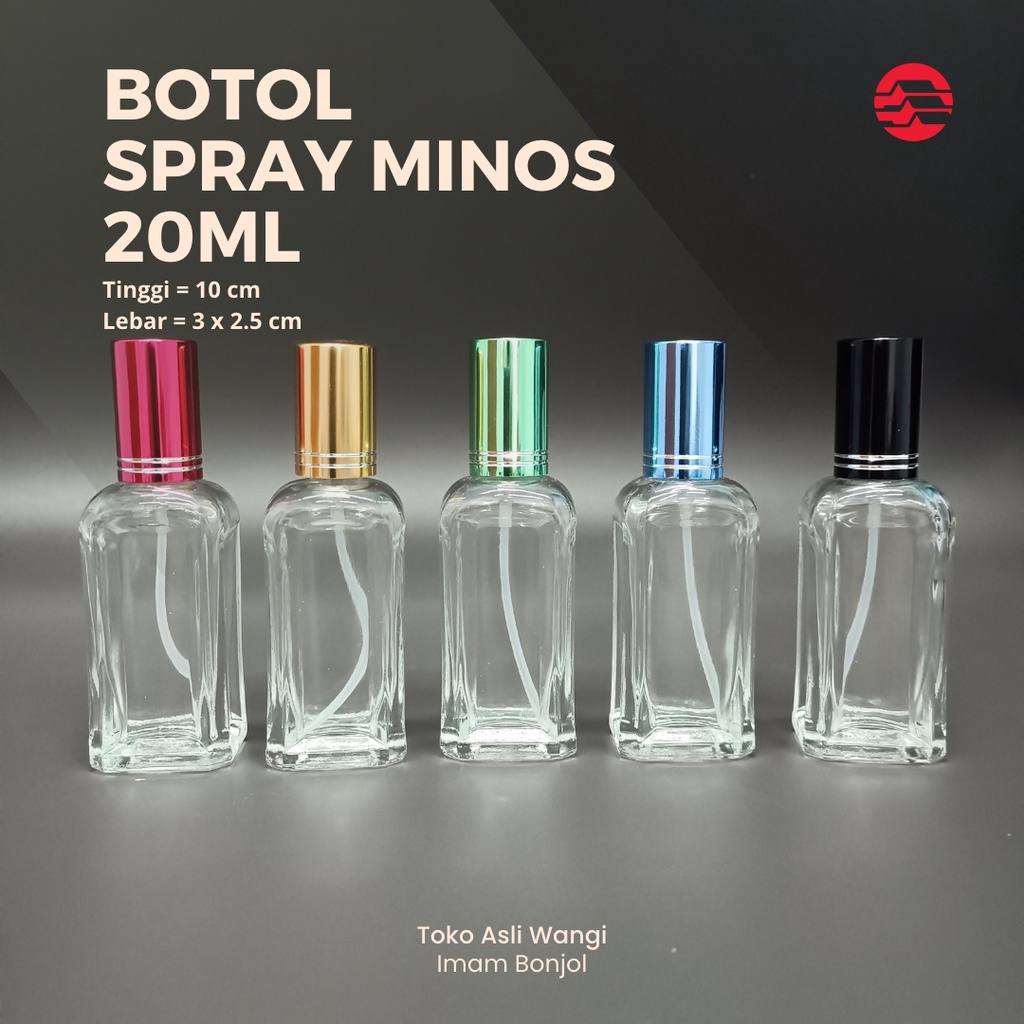 Botol Parfum Spray Minos 20 ml Drat - Botol Parfum Kosong Spray Minos - Botol Spray Minos 20 ml