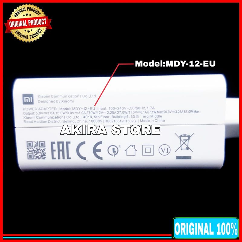 Charger Xiaomi Poco F4 TURBO CHARGE ORIGINAL 100% 67 Watt Type C