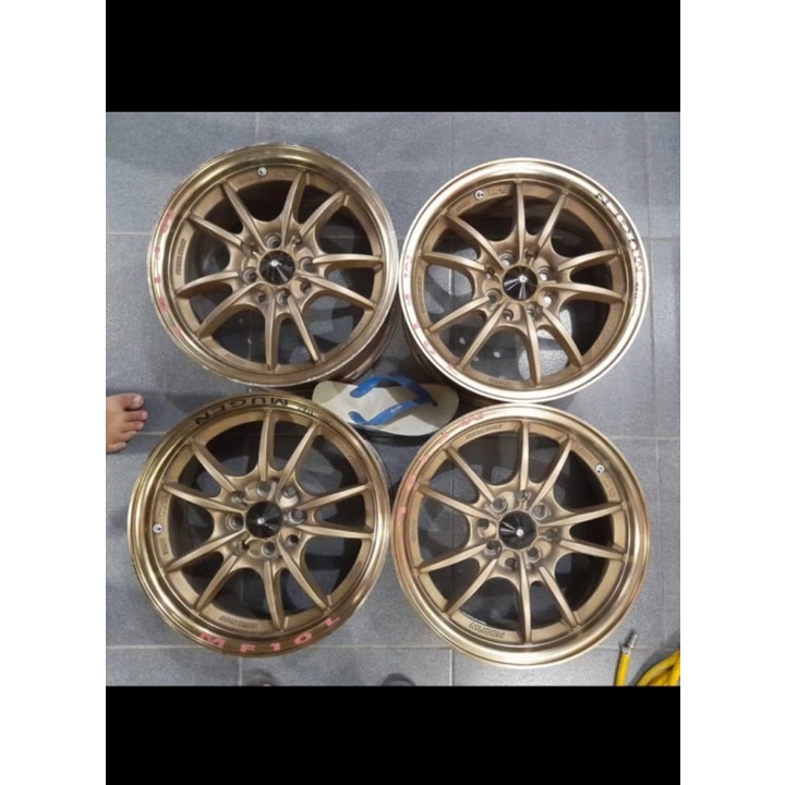 VELG MOBIL BEKAS MUGEN R15X7 8X100-114ET37 BAN BARU PHI-R 195 50 R15