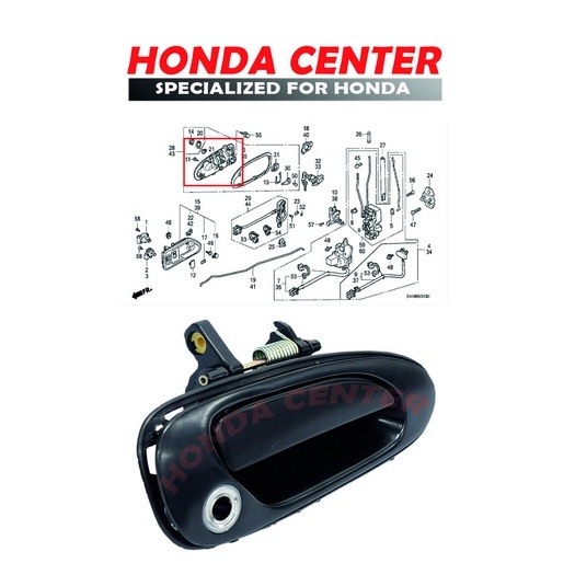 handle handel tarikan gagang pegangan pintu luar depan belakang kiri kanan honda accord cielo 1994 1995 1996 1997
