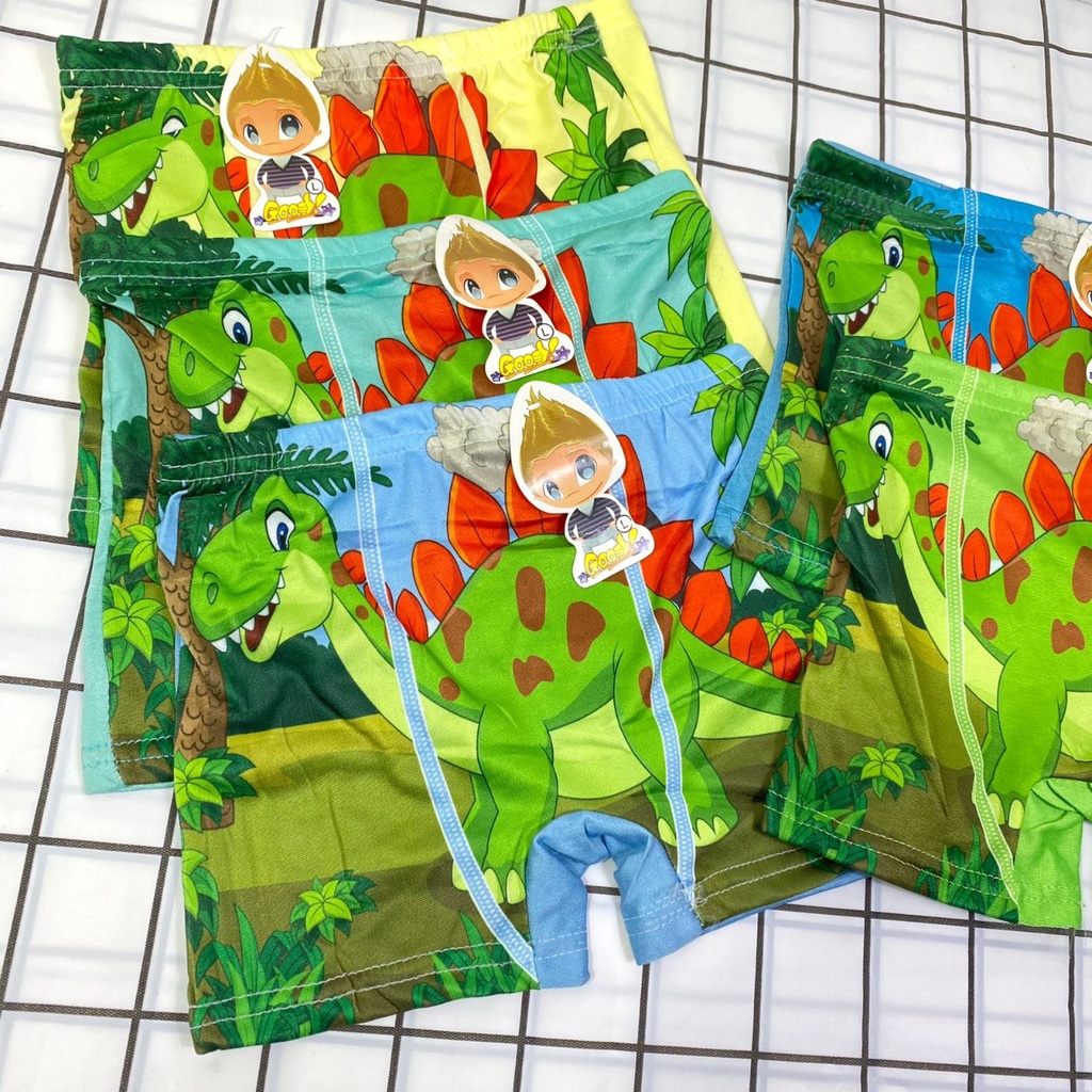 GO! CP8544 Celana pendek Dino Boxer Anak Laki laki cowok motif kartun animal hewan dinosaurus lucu