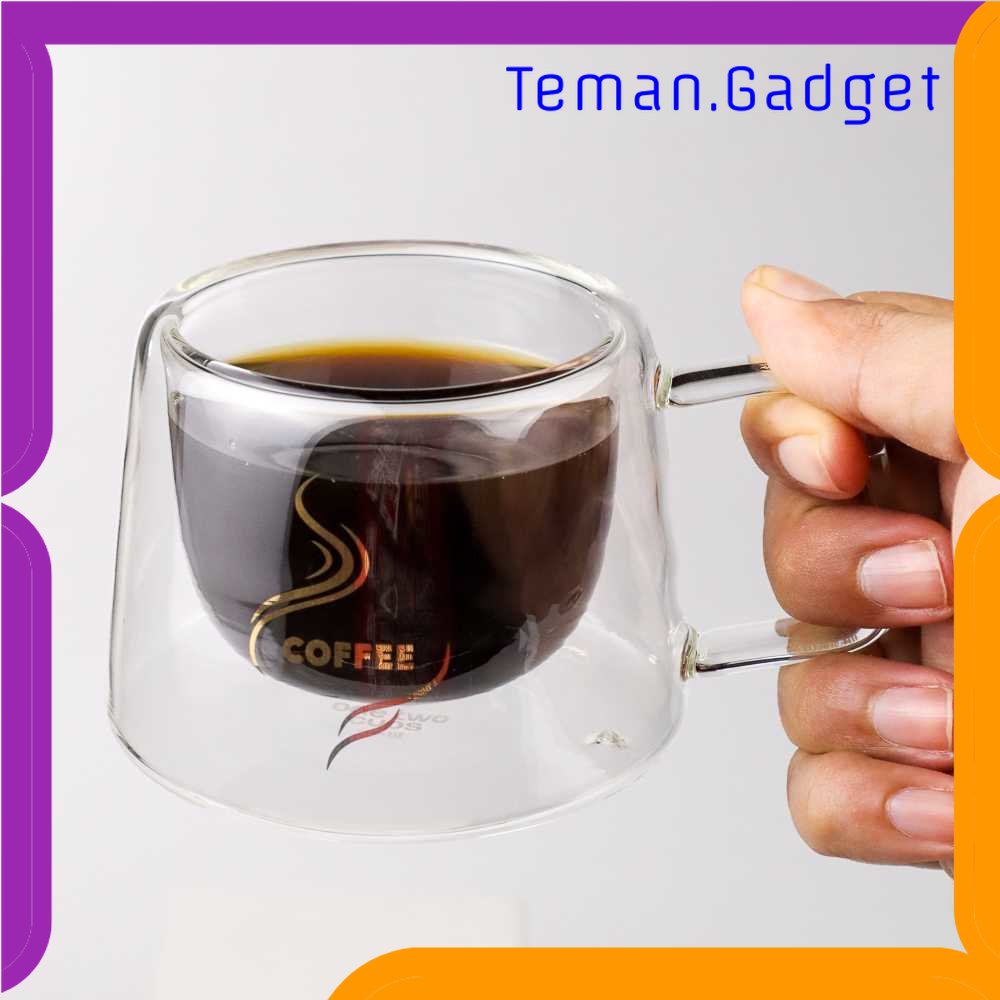 TG - DPR One Two Cups Cangkir Kopi Anti Panas Double Wall Glass 200ml - DOME240