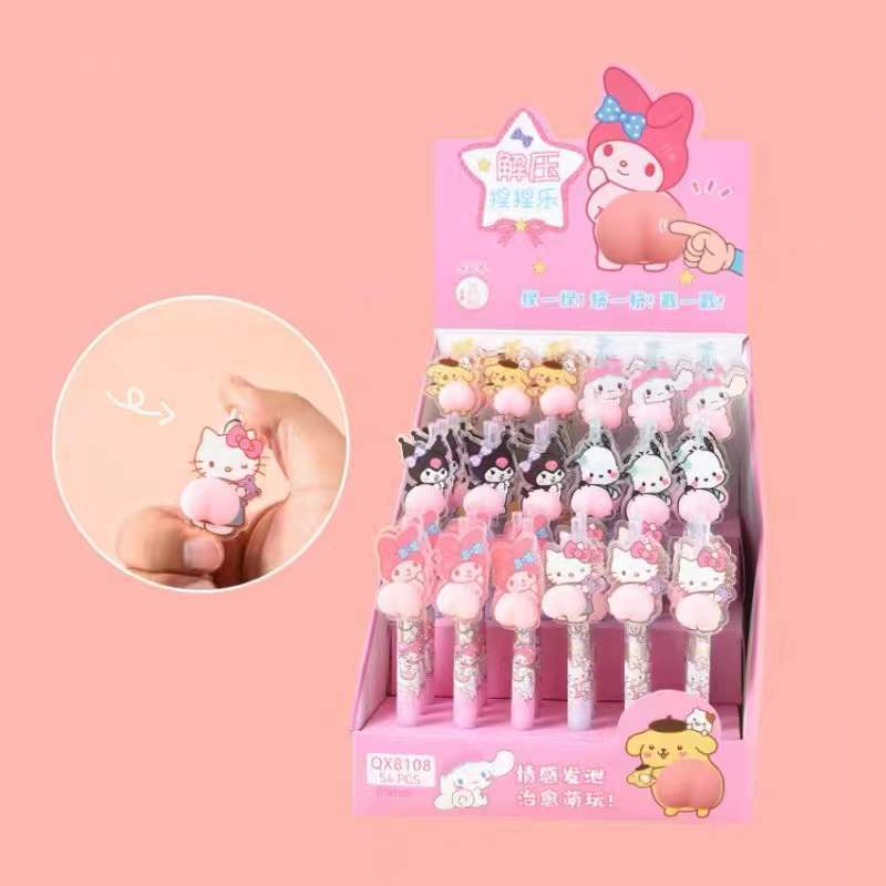 Pulpen pen squishy stella lou duffy and friends Sanrio doraemon My melody Cinnamoroll Hello kitty Kuromi Pochacco Pompompurin Sinchan Patrick Pikachu Mickey