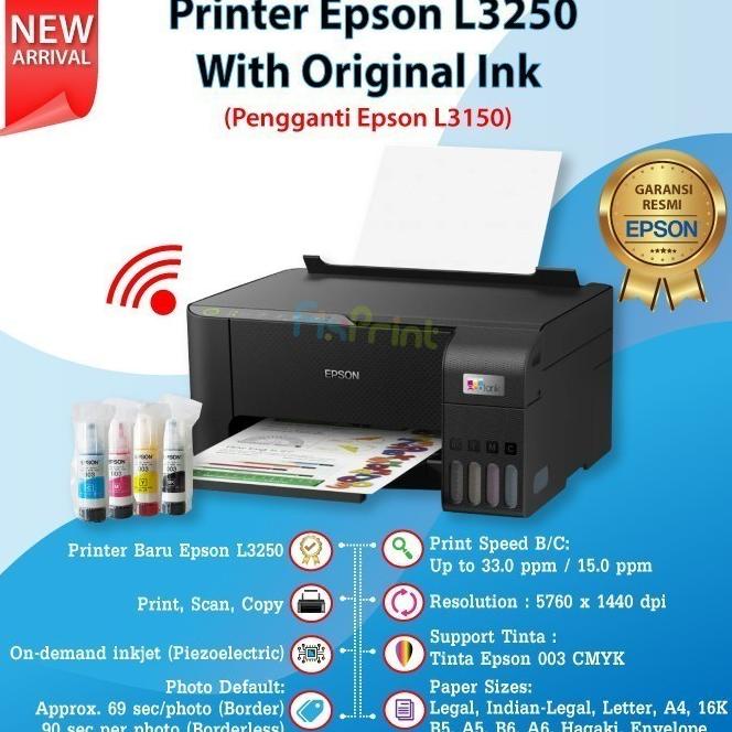 Printer Epson L3250 L 3250 Wifi Print Scan Copy Pengganti Epson L3150 Printer Original