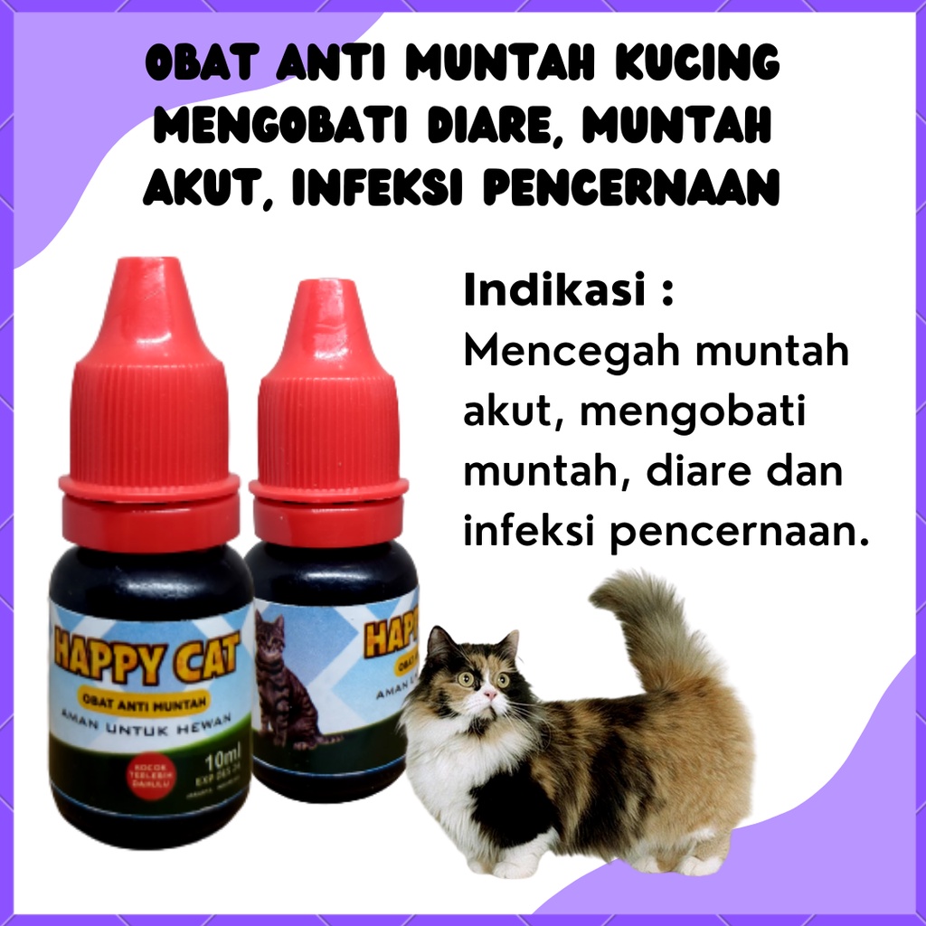 OBAT ANTI MUNTAH KUCING ANJING MENGOBATI MUNTAH AKUT DIARE DAN INFEKSI PENCERNAAN HAPPY