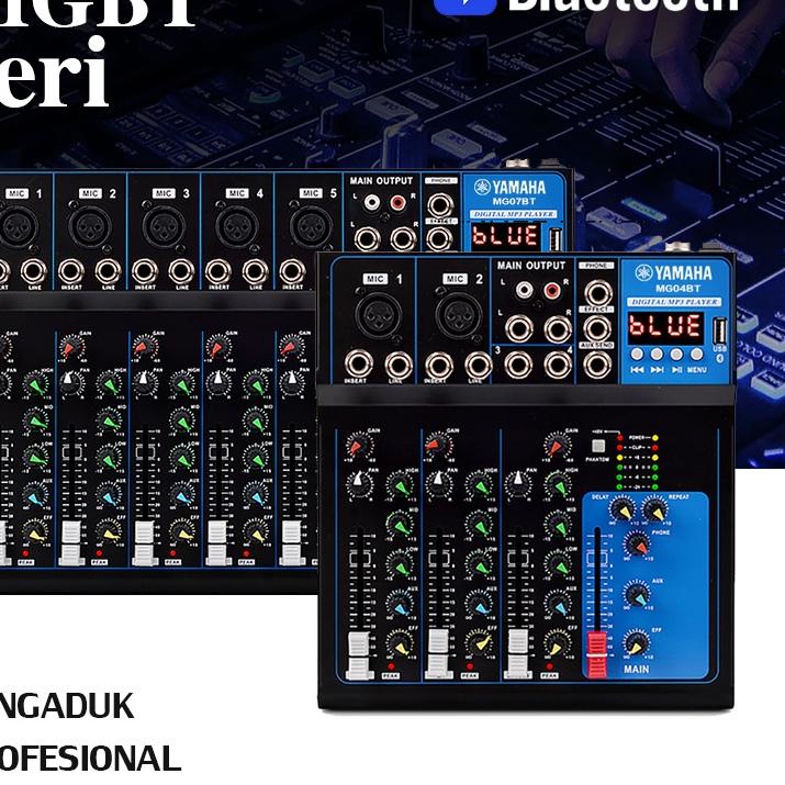 Viral yamaha MG04BT MG07BT pencampur audio DJ Mixer Audio 4 7 chanel  Bluetooth USB PC MP3 Peralatan