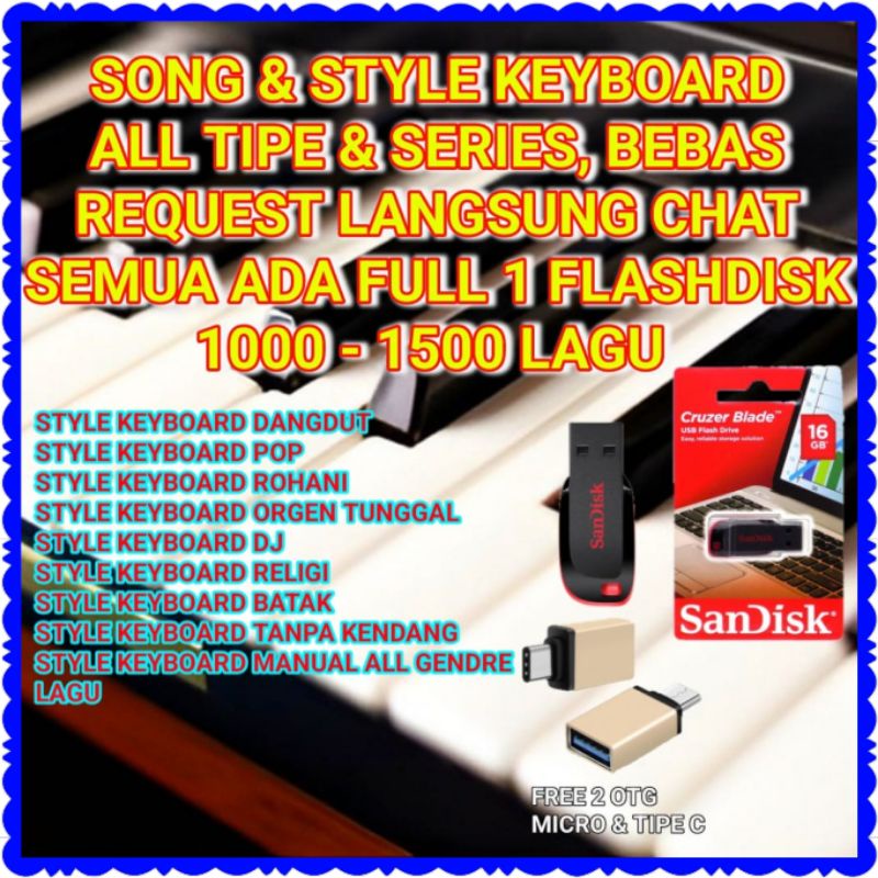 Jual FLASHDISK ORIGINAL 16GB ISI LAGU STYLE KEYBOARDSTYLE KEYBOARD
