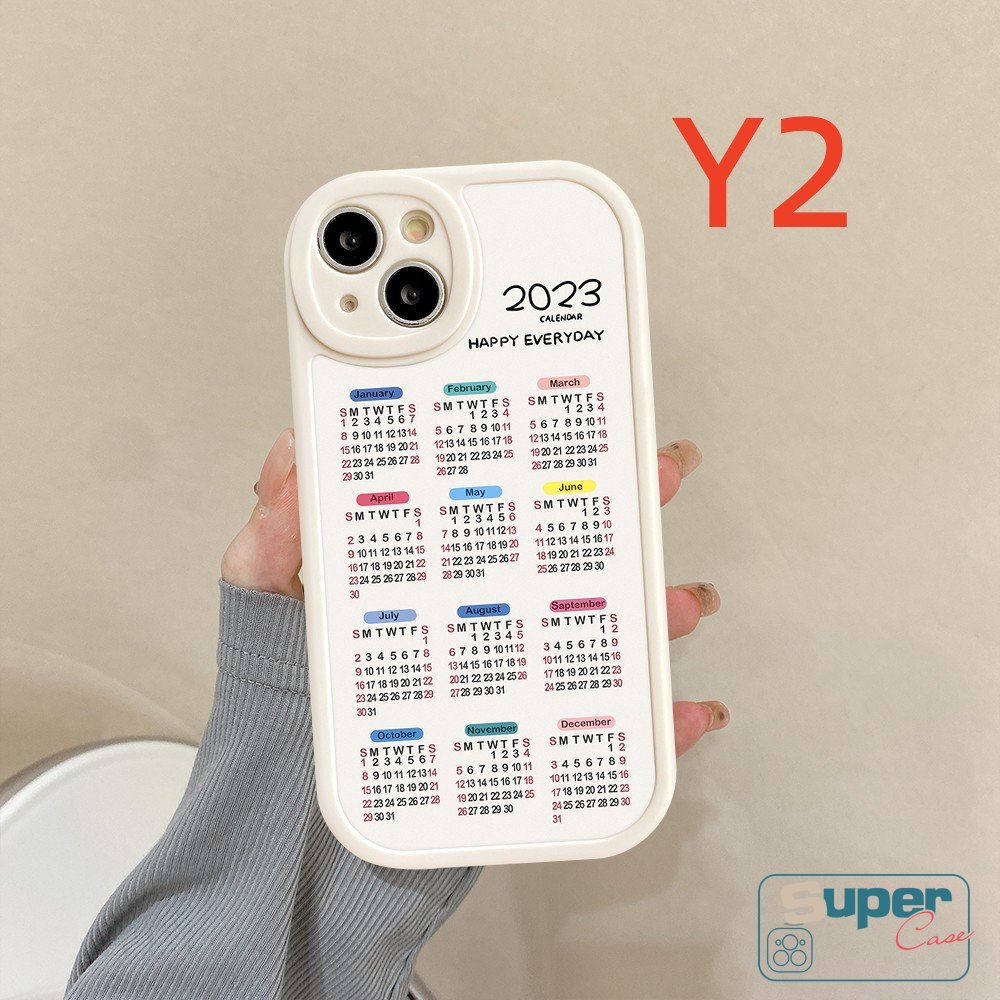 Casing Untuk Realme C53 C31 C35 C30 C55 C15 C21Y C25 C11 C12 C30s C25Y C25s GT 9i 8i 8 5 8 10 Pro 6i 5i 5s 6s 6 7i C17 C21 C2 C20A C3 C17 C20 Pasangan TPU Lembut Casing Belakang Kalender 2023