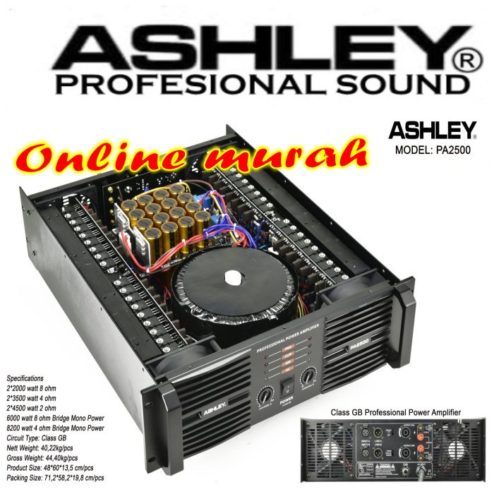 power amplifier ashley pa 2500 / pa2500 class GB 4000 watt