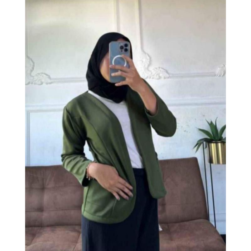 BLAZER WANITA SCUBA PREMIUM BAHAN TEBAL