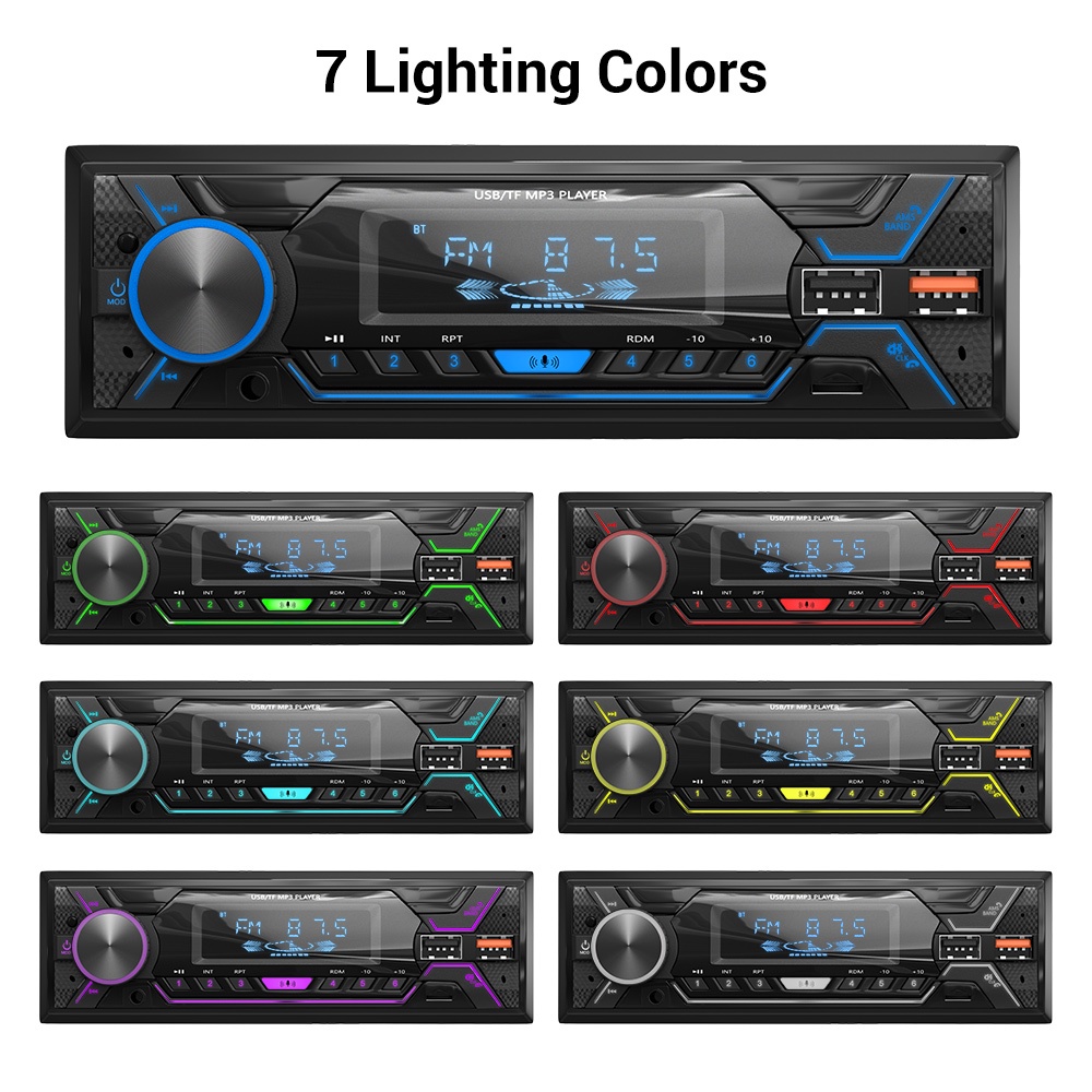 ESSGOO Mobil Stereo Car MP3 Player Single Din Car Audio Bluetooth Hands Free Stereo Support TF USB AUX FM Radio Receiver 1DIN Head Unit