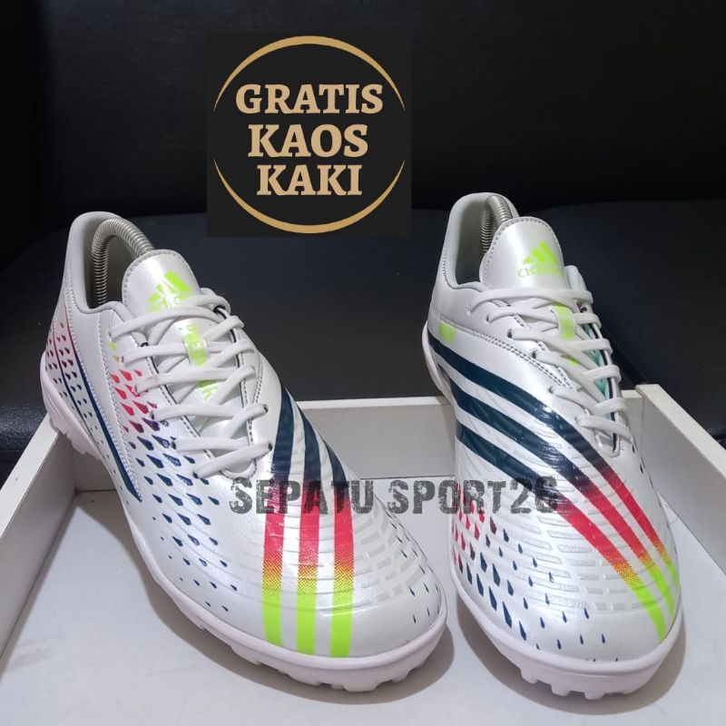 Sepatu Futsal Adidas Predator Edge . 1 Low white Yellow Stabilo FG