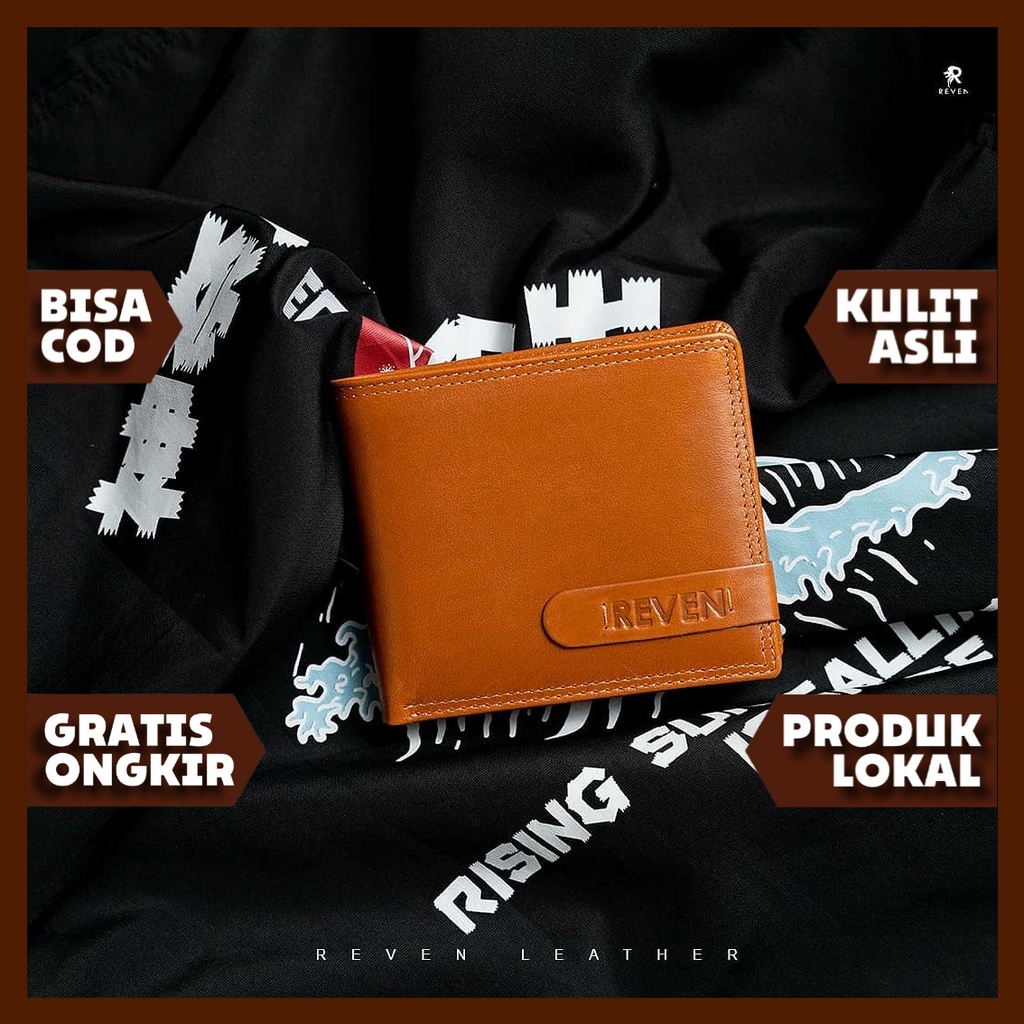 Bifold Dompet PREMIUM Leather Small Card Wallet Slot Kartu Banyak 2 Sekat Ruang ATM STNK Coin Koin d