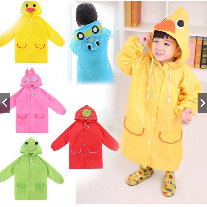 Jas Hujan Anak Terusan Motif Karakter Lucu