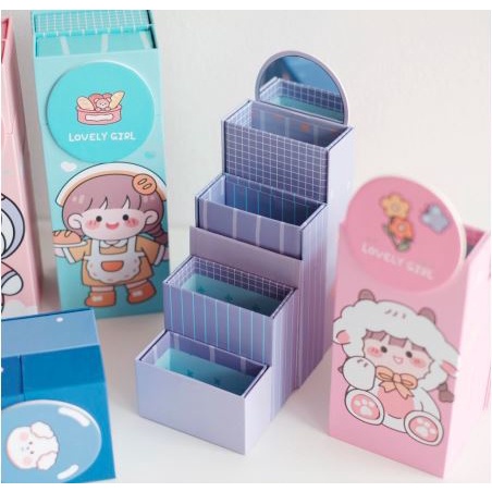 

Bos Kotak Pensil Karton Berdiri Tingkat Pin/Cermin/Pencil Box/Wadah