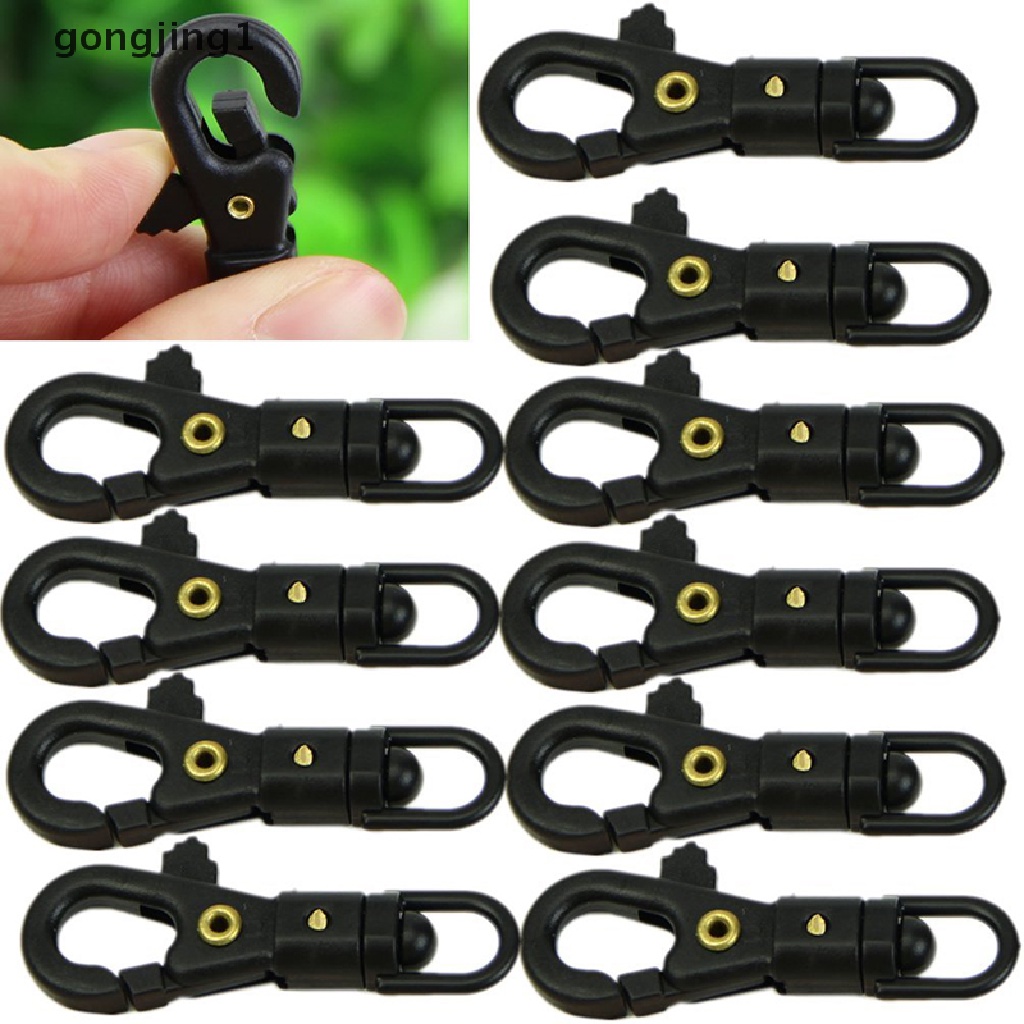 Ggg 10pcs Survival Carabiner Mini Rotatable Buckle Quickdraw Gantungan Kunci Alat ID