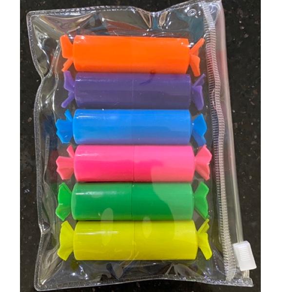 

⍈ (Harga 1 set isi 6 pc) highlighter fancy, bentuk lucu, imut, kekinian, terbaru dan terlaris CANDY ひ
