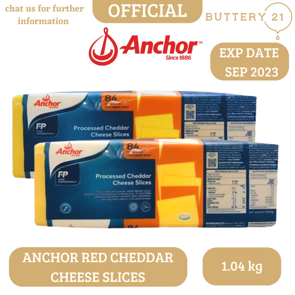 

ANCHOR KEJU PROCESSED RED CHEDDAR SLICES 84 CHEESE 1.04 KG