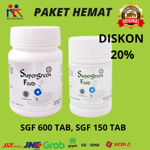 Supergreen Food SGF 600+150 Vitamin Spirulina Imun Kekebalan Anti Virus Original KK Indonesia
