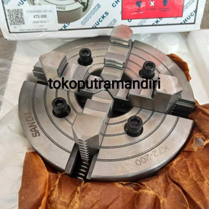 Chuck Bubut 8" 4 Jaw | Claw bubut 4 Jaw | Catok Kepala Bubut 8 Inch selalu promo