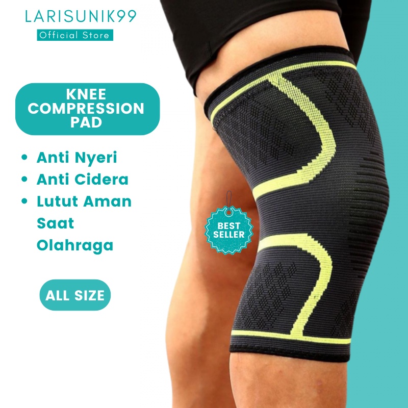 Deker Lutut Perlengkapan Olahraga Fitness Knee Compression Pad Support Elastis Pelindung Lutut