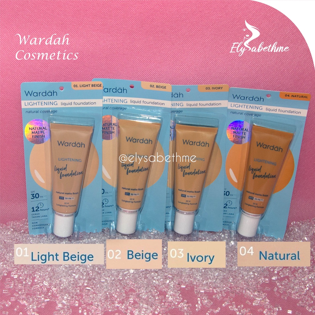 ✿ELYSABETHME✿ 🅆 🄰 🅁 🄳 🄰 🄷 wardah beauty lightening foundation alas bedak hasil alami natural mattee kosmetik halal tahan lama tidak cakey