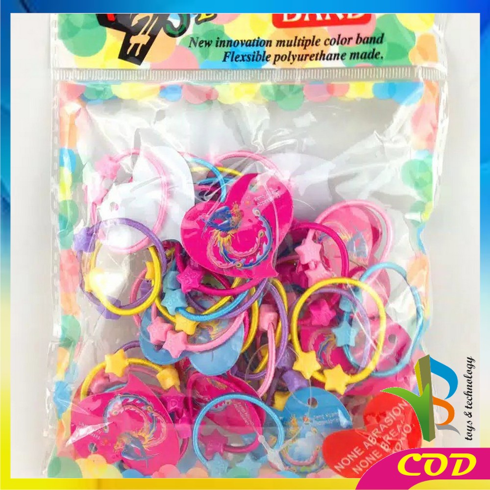 RB-C9 (50 PCS) Ikat Rambut Anak Anak / Karet Ikat Rambut / Kuncir Rambut Kuda Anak Anak / Headband