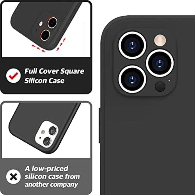 IPHONE Untuk Iphone14 13 12 11 Pro Max Plus Case Persegi Case Silikon Cair Case Upgrade Ditingkatkan Goresan Case Dengan Lapisan Microfiber Untuk iPhone11 iPhone12