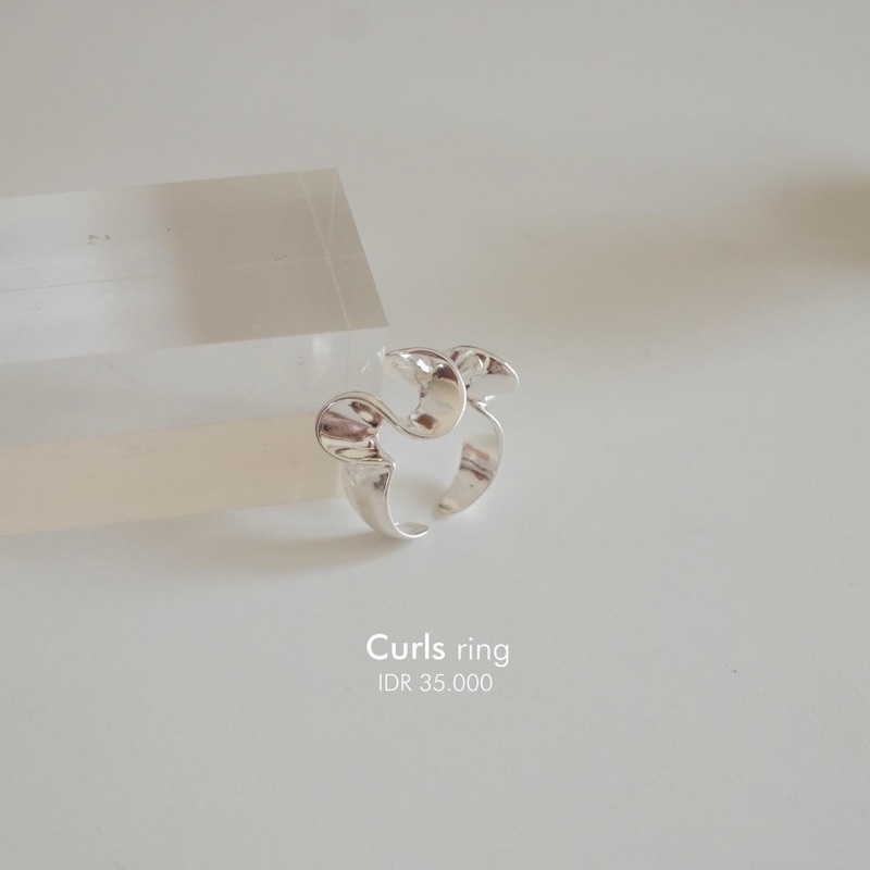 Ark.co - CURLS ring cincin statement curly abstrak irregular wave