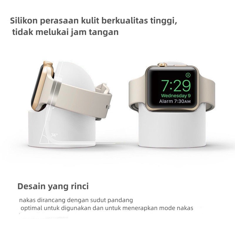 Stand bracket Charger Bahan Silikon untuk Apple Watch 3 5 SE 7 4 2 6 1