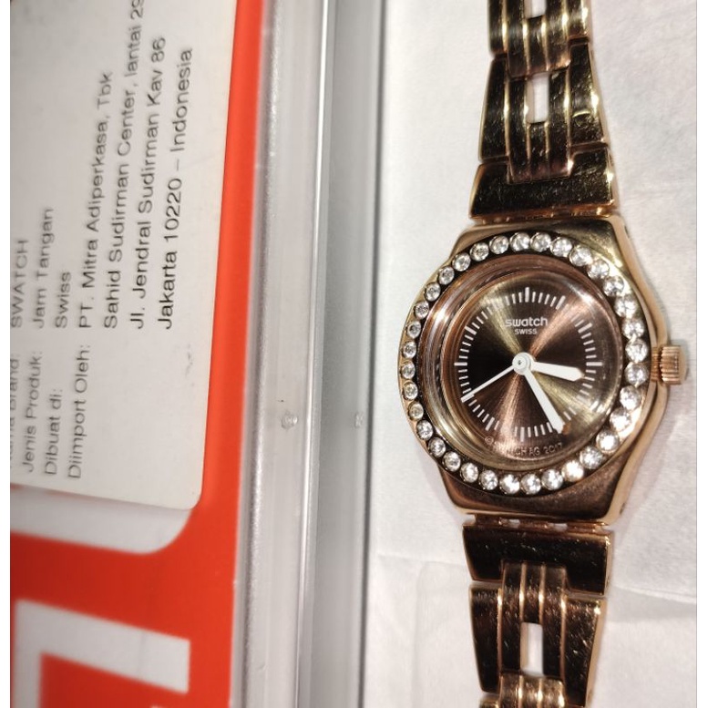 Jam tangan wanita SWATCH YSG154G Kiroyal Irony Lady Rose Gold Original Murah