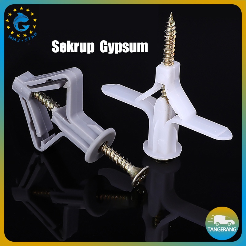 【50 pcs】Expanding Anchors Aircraft/Butterfly Expansion Bolt Set/Gypsum Screws/Sekrup Gypsum/Scrup Gypsum