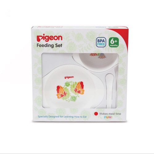 PIGEON Feeding Set Mini - Edisi Batik | Perlengkapan Makan Bayi