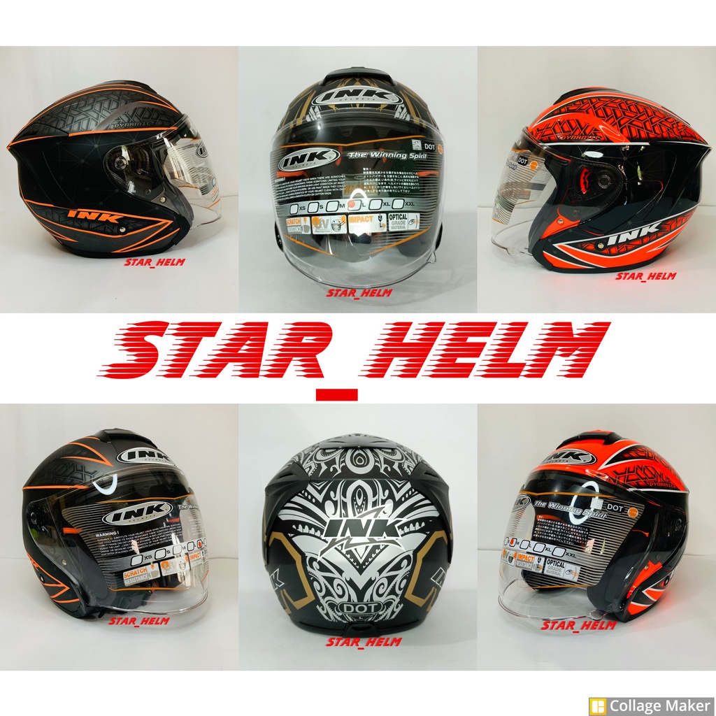 HELM HALF FACE INK DYNAMIC MOTIF original 100%
