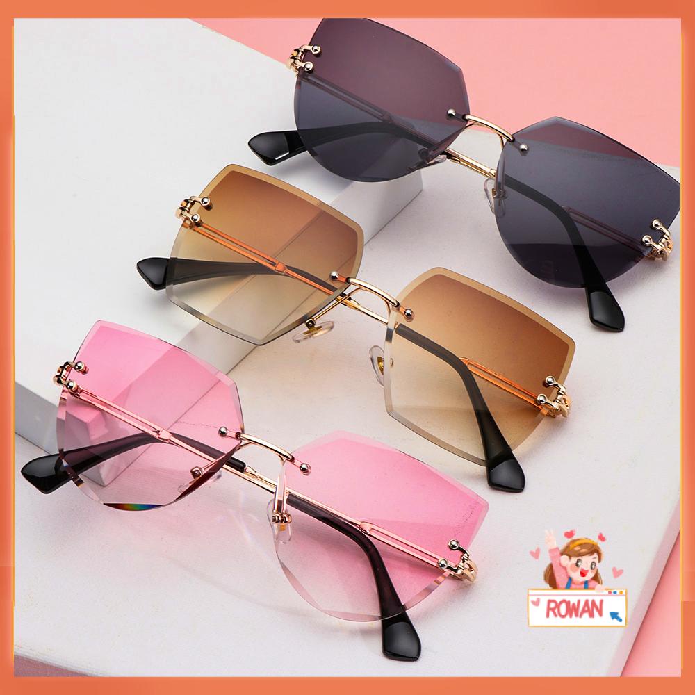 R-flower Cat Eye Sunglasses Gradient UV400 Kacamata Wanita Metal Sunglasses