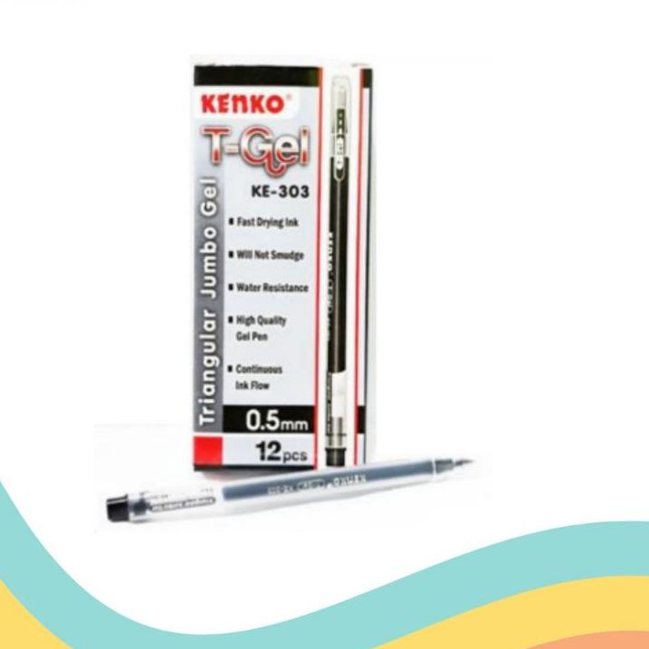

0GF✱ Pulpen Kenko KE - 303 T-Gel / (1pak/12pcs) Pasti Ada