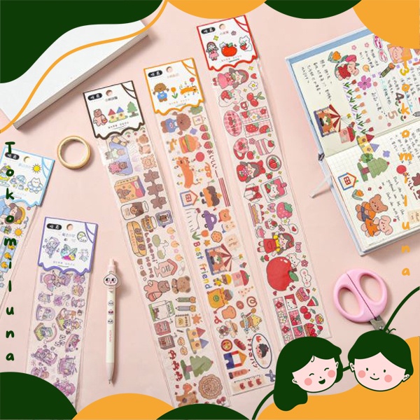 

Sticker lucu panjang journaling dekorasi bujo hiasan scrapbook deco stiker HB1153